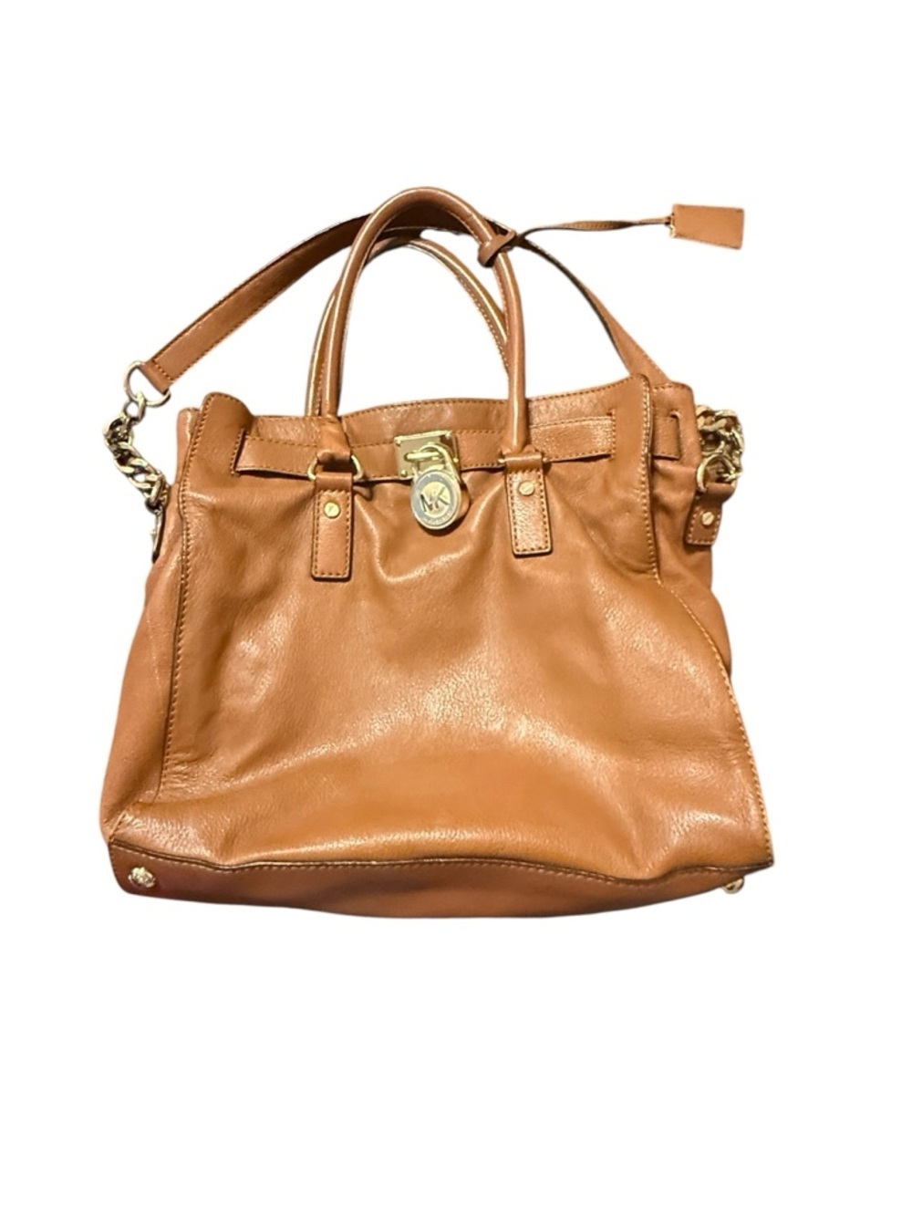 Michael Kors Tan Leather Satchel with Gold Hardware